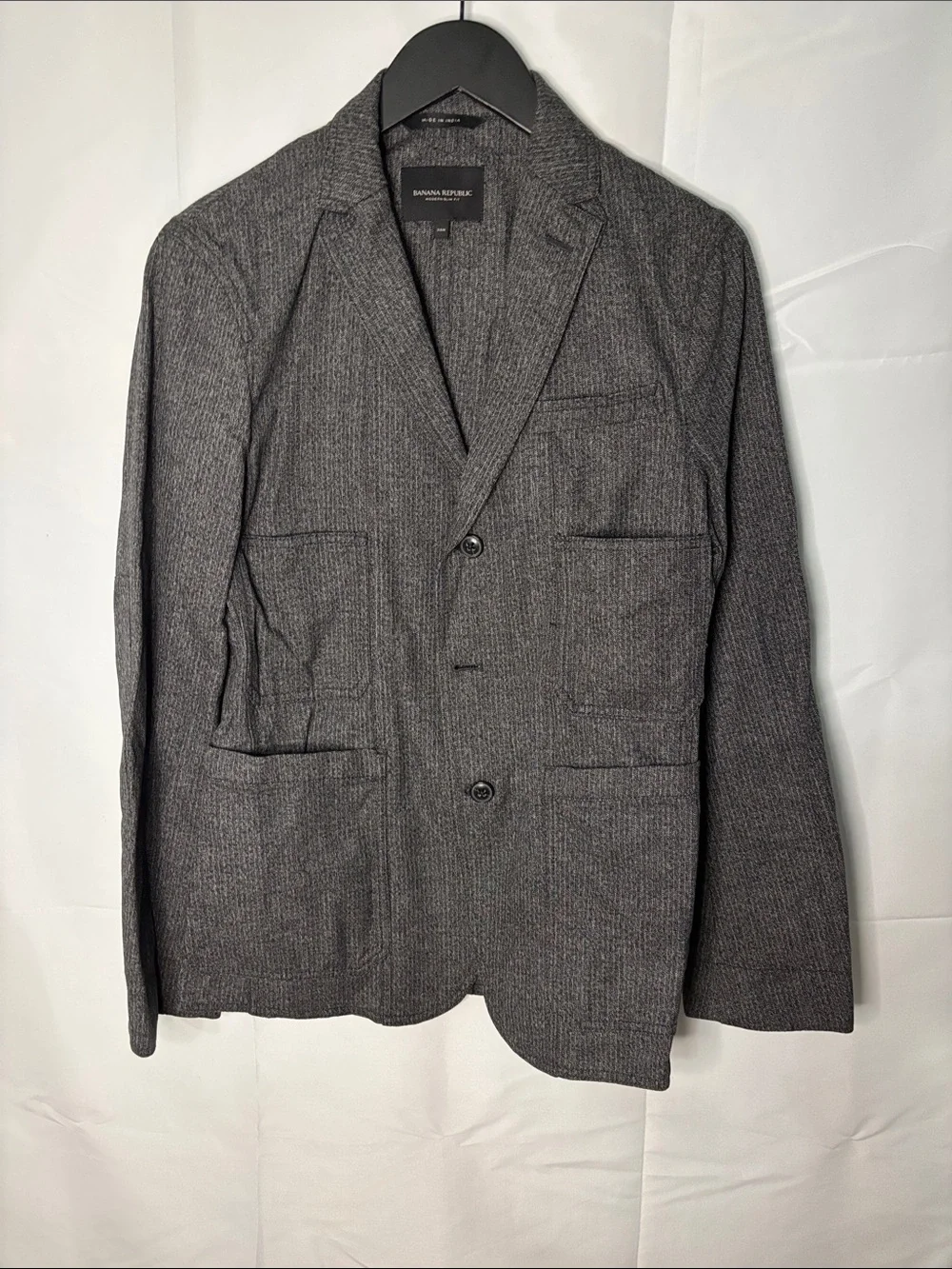 Banana Republic Men's Charcoal Herringbone Sport Coat